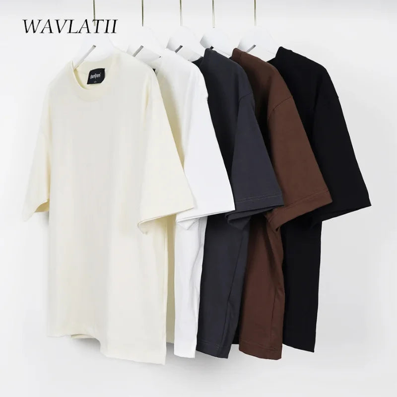 100% coton hommes femmes été T-shirt ample à manches courtes décontracté basique T-Shirt col rond couleur unie respirant unisexe hauts