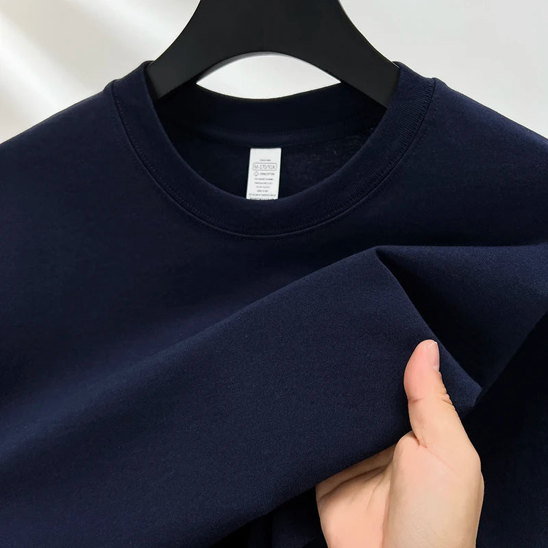 100% coton Été marque haut de gamme hommes manches courtes col rond Fashion Edition Type demi - manches top respirant t t - shirt