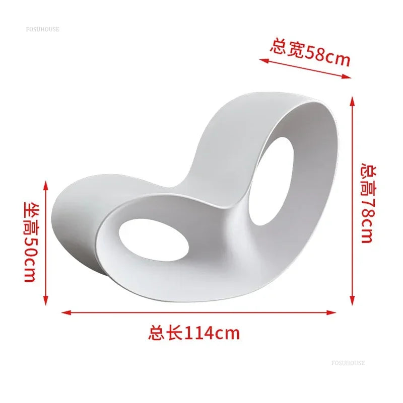 Chaise longue en plastique légère et luxueuse, Chaise à bascule d'extérieur moderne, créative, paresseuse, pour loisirs, maison, balcon, salon