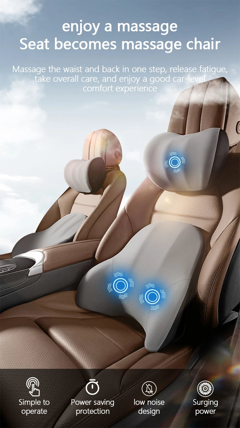 Oreiller cervical électrique pour voiture, vibration valide, support de voiture intelligent, coussin lombaire, siège, sauna, repos du dos