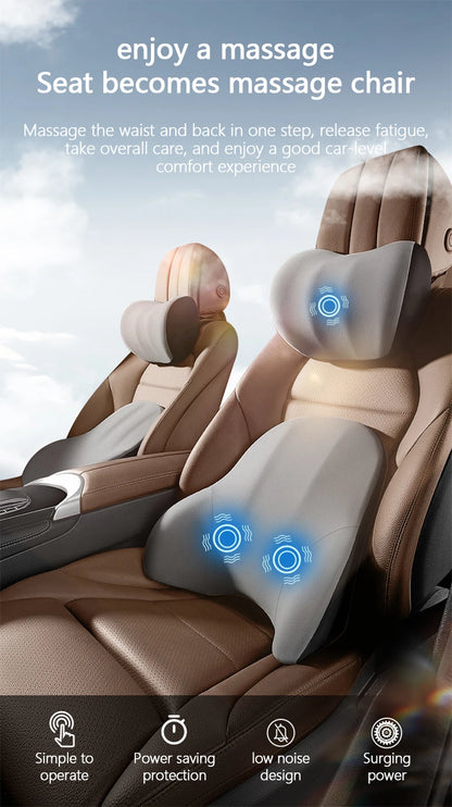 Oreiller cervical électrique pour voiture, vibration valide, support de voiture intelligent, coussin lombaire, siège, sauna, repos du dos