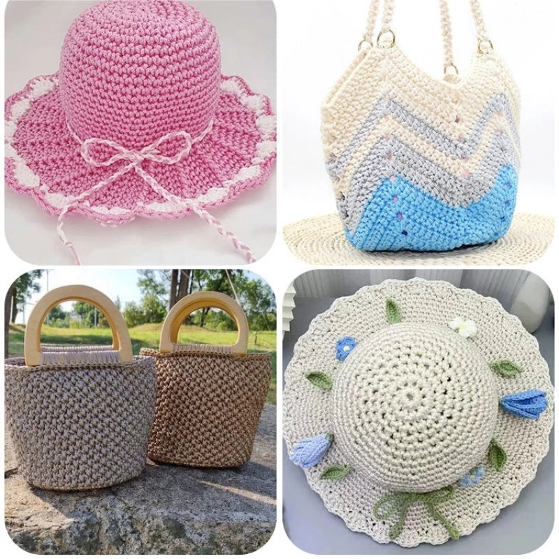 Corde légère au crochet, 250g, 3mm, fil creux cool au crochet, chapeau de soleil d'été, tricot à la main, fils épais, sac, coussin de chapeau