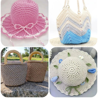 Corde légère au crochet, 250g, 3mm, fil creux cool au crochet, chapeau de soleil d'été, tricot à la main, fils épais, sac, coussin de chapeau