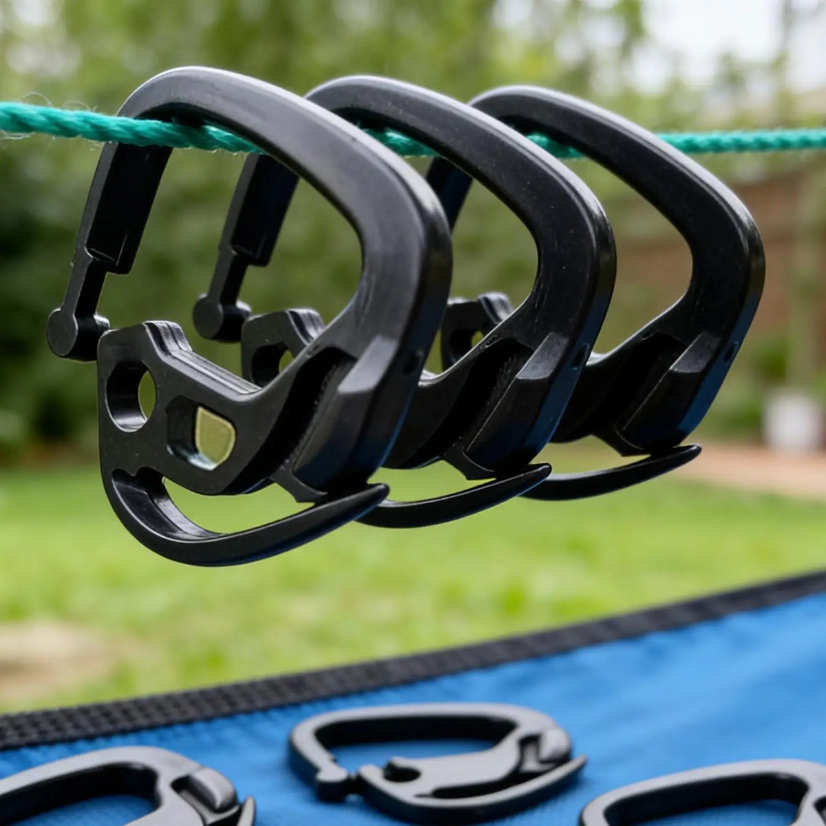50/100x Portable    Clip de fixation pour filet pare-soleil en plastique, crochet noir pour toile d'ombrage, boucle de serrage, pour camping extérieur, réutilisable
