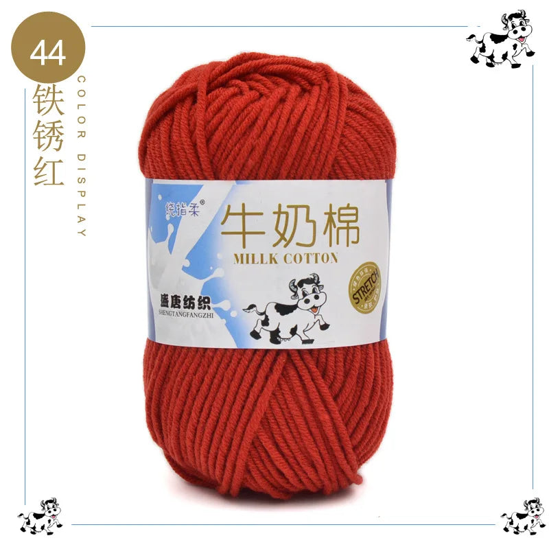Fil à tricoter en coton au lait, 5 brins, 50g, pour bricolage de sacs de poupée, fil, écharpe, chaussettes