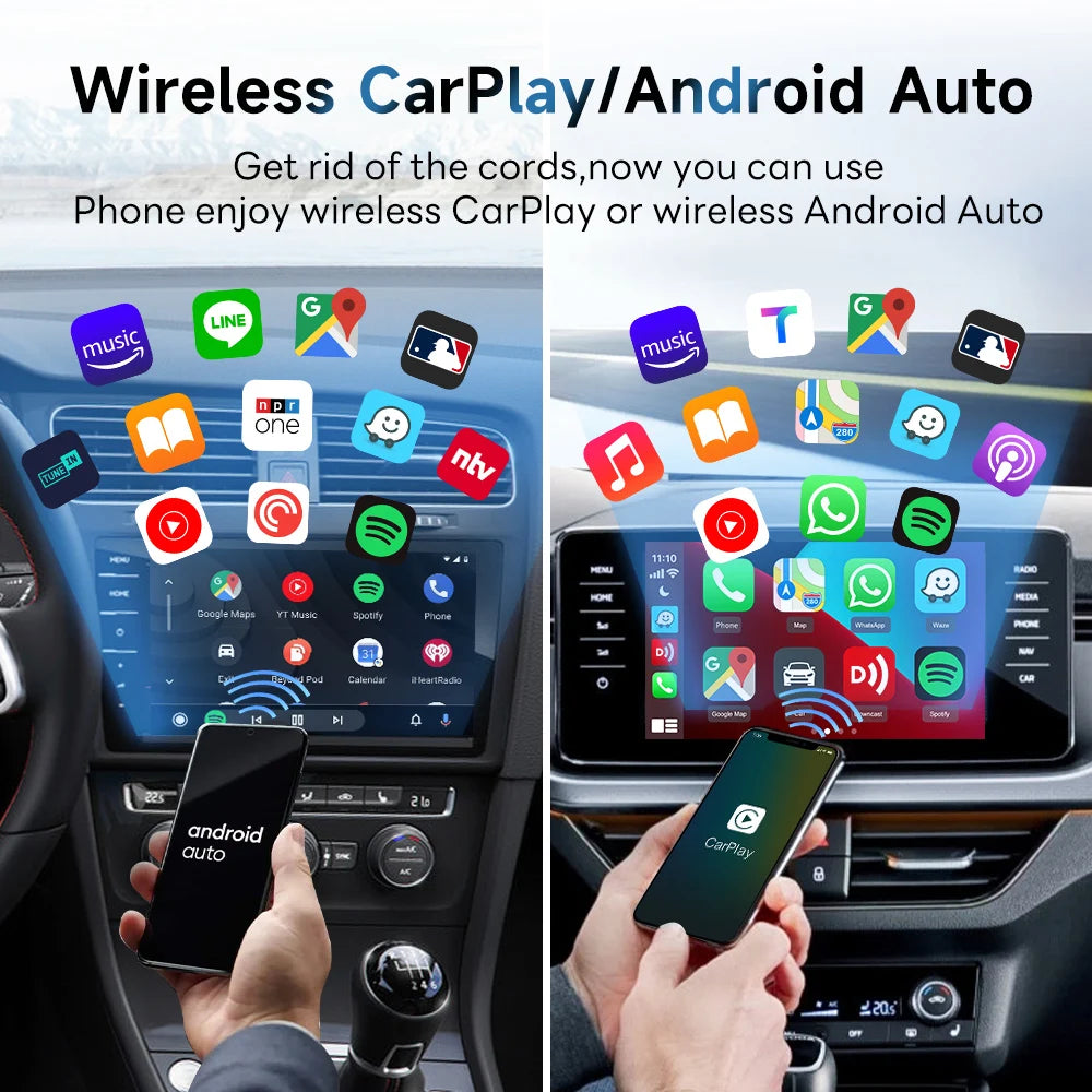 CarlinKit 2026 2Air Wireless Android Auto Box, Dongle CarPlay sans fil portable pour autoradio avec CarPlay filaire, Android Auto, 5.0