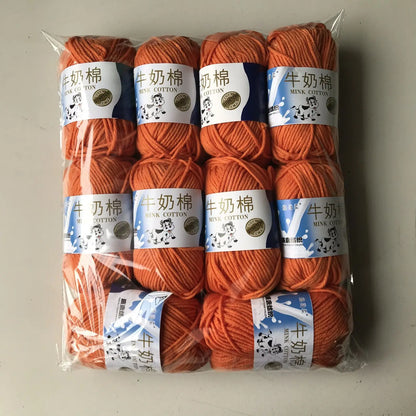 Fil de laine et de coton au lait, 500g, fil au Crochet pour écharpe tricotée à la main, pull, sacs de poupées, bricolage, fournitures de tricot au Crochet, 10 pièces/lot