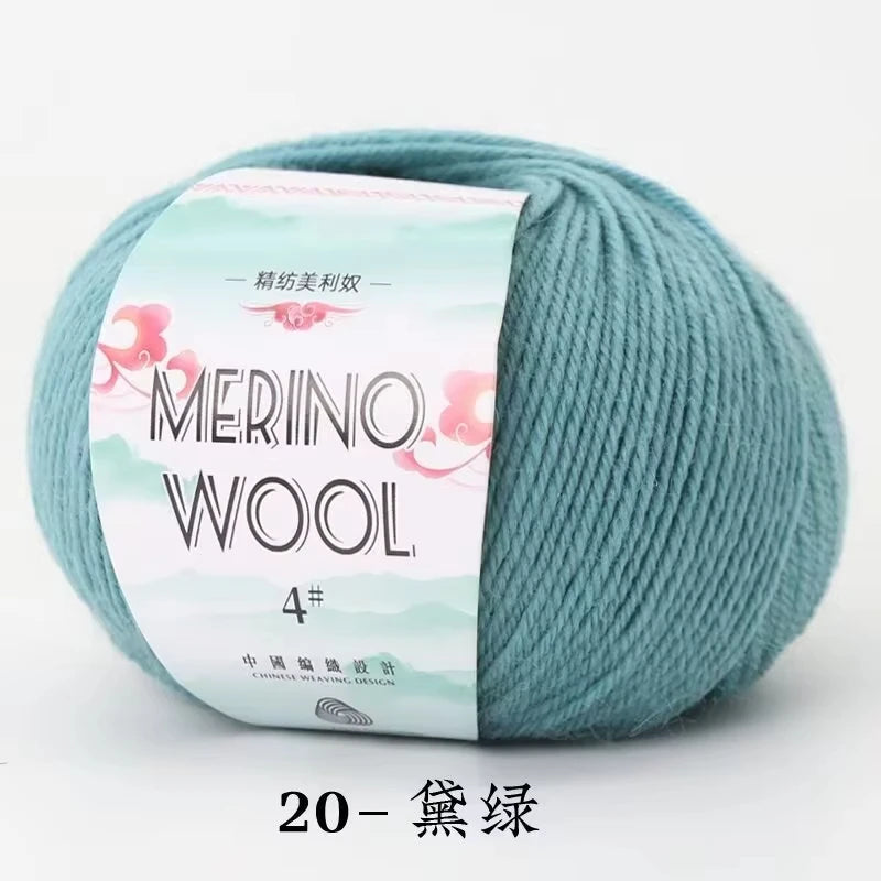 Rouleau de fil de laine mérinos pour bébé, 50 g/rouleau, 130 M/rouleau, bricolage tricoté à la main, écharpe au Crochet, vêtements, chapeaux