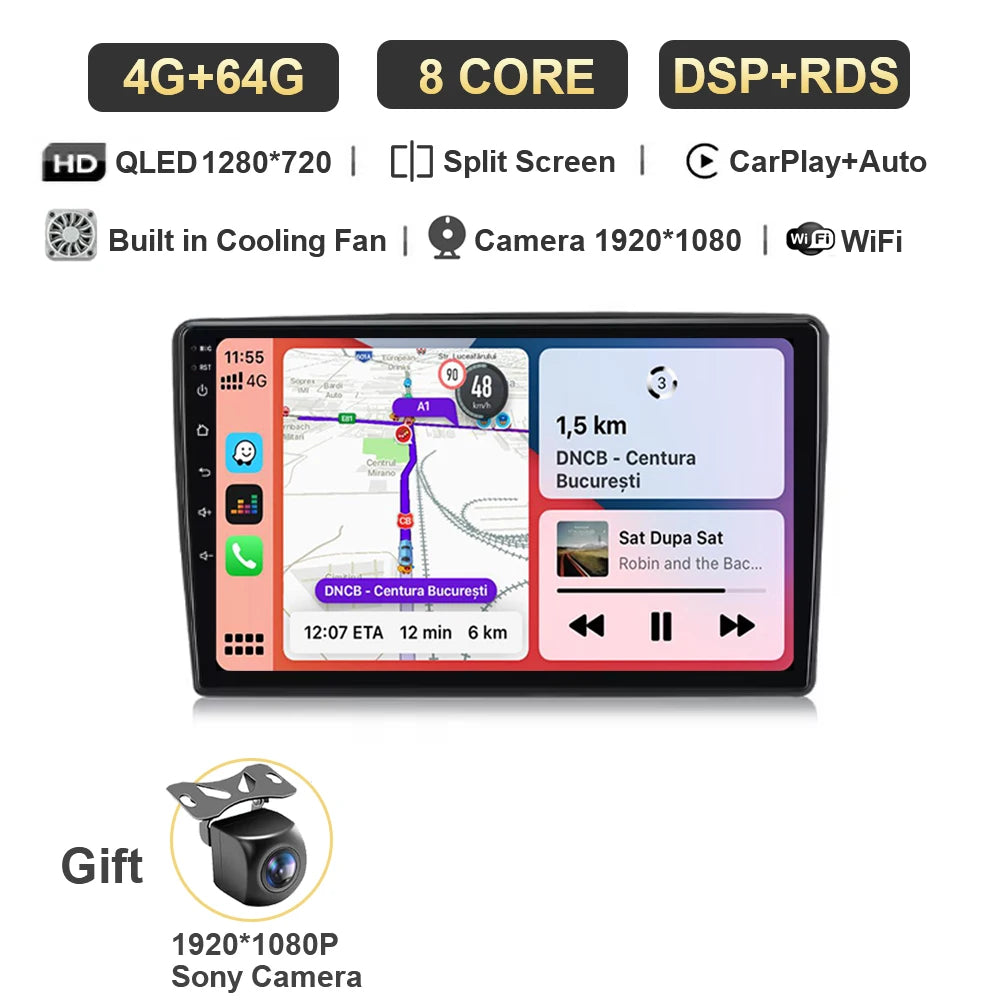 Autoradio Android 15 Carplay pour citroën C5 2 2008 2009 - 2017, lecteur multimédia GPS de Navigation, WiFi + 4G stéréo, vidéo DSP automatique BT