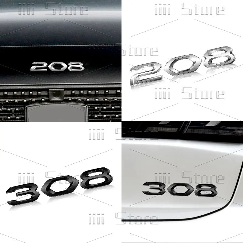 Autocollant 3D en métal chromé pour voiture, autocollant latéral de garde-boue de coffre arrière, accessoires automobiles pour Peugeot 208 308 408 508 GT RCZ