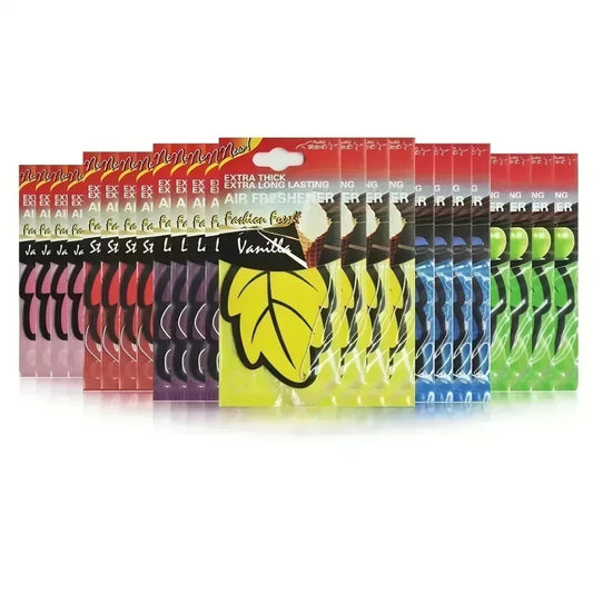 Désodorisant de voiture en papier de thé parfumé naturel, 3 à 60 pièces, parfum de vanille suspendu automatiquement en forme de feuille, accessoires d'intérieur de voiture