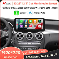 Écran multimédia Linux sans fil CarPlay Android Auto pour mercedes-benz W205 W176 GLC A C V classe W447 CLA GLA 2015-2018 NTG5.0