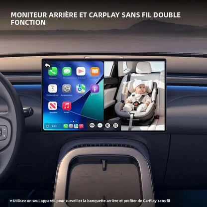Ottocast Cabin Care Adaptateur Carplay sans fil Caméra de voiture pour bébé pour siège arrière 1080P 150 °   Moniteur de siège arrière à vision nocturne grand angle