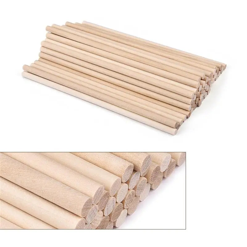 Bâton rond en bois pour l'artisanat, sucettes glacées alimentaires et fabrication de modèles de cheville, bricolage de chevilles durables, modèle de construction, outil de travail du bois