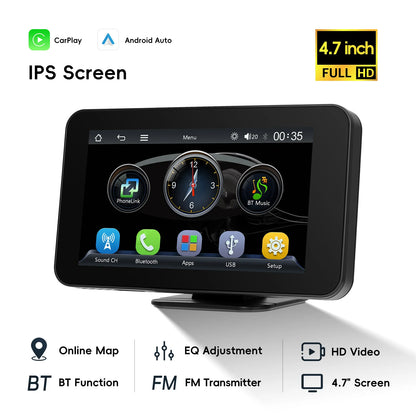 Podofo 4.7 "CarPlay Android lecteur de Navigation automatique Aiplay intégré EQ BT FM haut-parleur Android Cast GPS navigateur voiture lecteur intelligent
