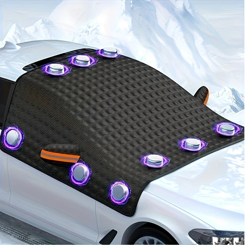 Couverture de pare-brise de voiture hiver épaissi résistant à la neige résistant au soleil pare-soleil avant universel intérieur extérieur adapté à la plupart des modèles de voiture Ea