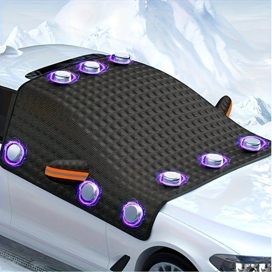 Couverture de pare-brise de voiture hiver épaissi résistant à la neige résistant au soleil pare-soleil avant universel intérieur extérieur adapté à la plupart des modèles de voiture Ea