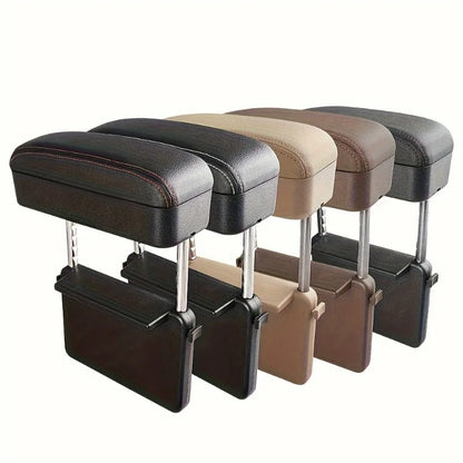 Boîte d'accoudoir de voiture universelle, Support de coude, Console centrale réglable, accessoires de voiture, organisateur d'espace de siège en cuir