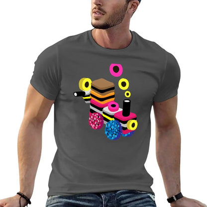 Chemises drôles T-Shirt en coton de qualité Allsorts homme Train réglisse chemises hautes