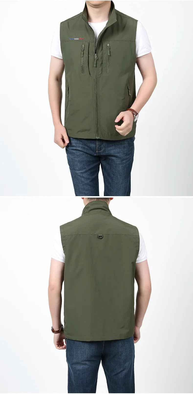 Grande taille hommes été en plein air randonnée gilet tactique multi-poches léger coque souple utilitaire voyage Safari Cargo gilet hommes