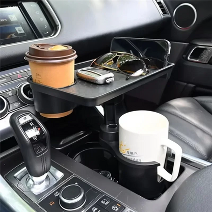 Plateau porte-gobelet universel pour voiture de haute qualité - 360 °     Organisateur rotatif réglable à double tasse