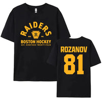 TV chauffé rénov Llya Rozanov 81 Boston Raiders T-shirt femmes hommes vêtements à manches courtes coton mode T-shirt imprimé graphique T-shirt