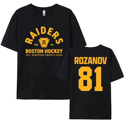 TV chauffé rénov Llya Rozanov 81 Boston Raiders T-shirt femmes hommes vêtements à manches courtes coton mode T-shirt imprimé graphique T-shirt
