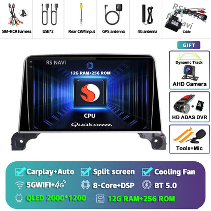 Android 15 Carplay Auto 2K écran autoradio multimédia lecteur vidéo pour Peugeot 5008 4008 3008 2017 - 2020 2din Autoradio stéréo