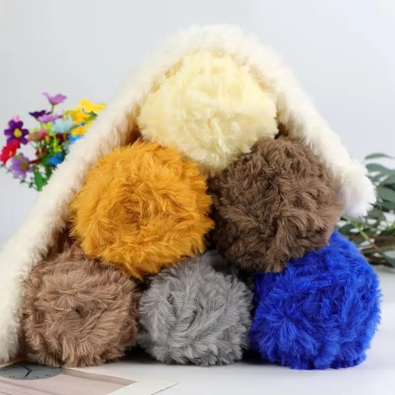 Fil de fausse fourrure 200g pour tricoter des pantoufles, des pulls chauds, des écharpes et des chapeaux faits à la main