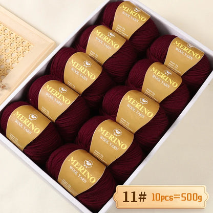 500 g de fil de laine d'alpaga mi-fin 212 de haute qualité, adapté au tricot de pulls, d'écharpes et de chapeaux, 10 écheveaux/paquet