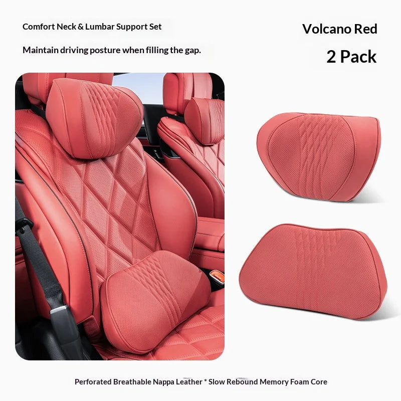 Coussin de nuque et de soutien lombaire pour voiture, universel toutes saisons, coussin lombaire respirant avec contour ergonomique pour la taille