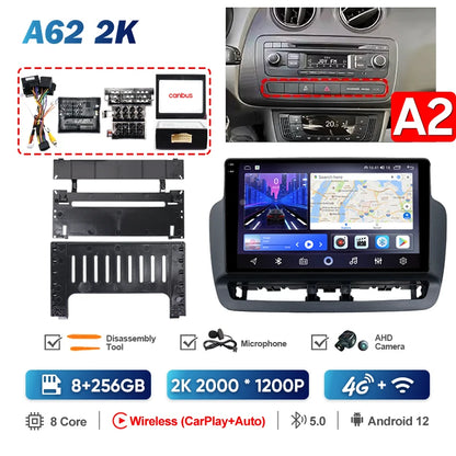 Pour Seat Ibiza 2012 2013 2014 2015 Android Auto Carplay Radio voiture lecteur vidéo multimédia GPS Navigation QLED écran tactile 4G
