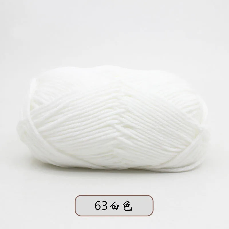 40-50 جم/المجموعة خيوط قطنية حليبية 4 طبقات (80%) للحياكة، صبغة لانا لعمل الكروشيه اليدوي، سترة قبعة دمى بسعر منخفض