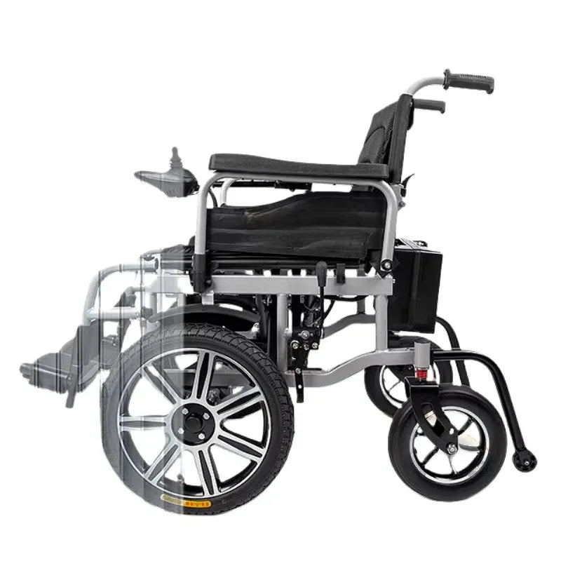 Fauteuil roulant électrique pneumatique en acier de 16 pouces avec de fortes capacités de croisement d'obstacles