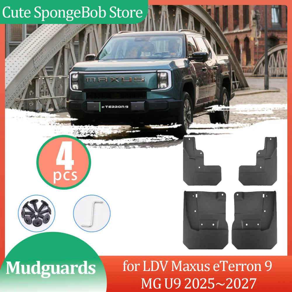 Garde-boue de voiture pour LDV Maxus eTerron 9 MG U9 2025 ~ 2027, rabat évasé, partie de garde-boue avant et arrière, accessoires de protection automobile