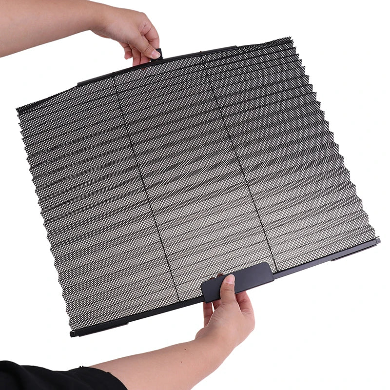Parasol rétractable automatique pour voiture, 1 pièce, rideau de protection UV en maille pour fenêtre latérale de voiture, pare-soleil pliable