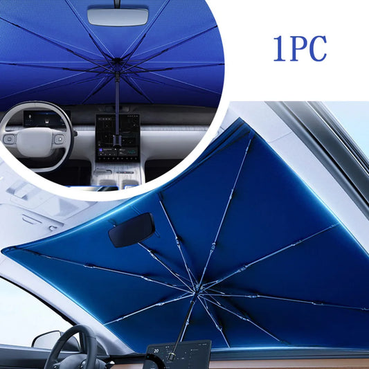 Pare-soleil pliable à col en V pour pare-brise de voiture, ombrage de protection d'isolation automatique, accessoires extérieurs de voiture, parapluie, 1PC