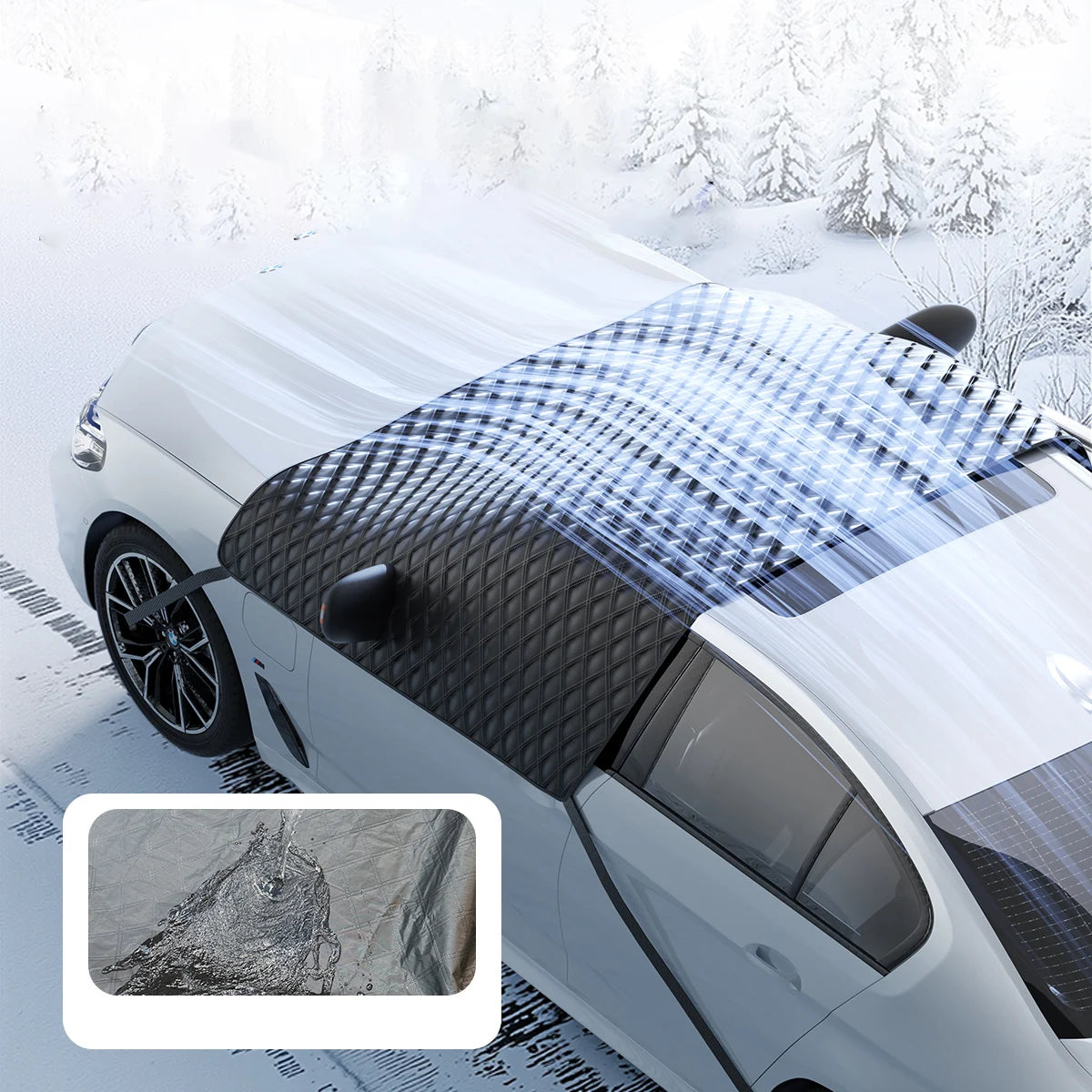 Couverture de pare-brise de voiture, bouclier de neige imperméable, auvent d'extérieur d'hiver, demi-couvercle de protection, pare-soleil de fenêtre avant externe