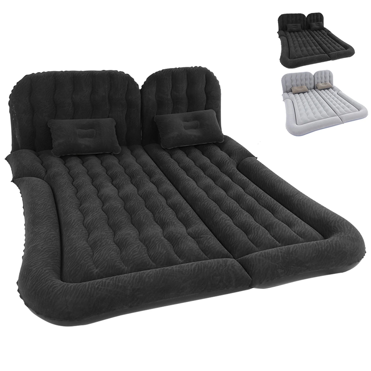Lit de voyage pour voiture, matelas de voiture floqué en PVC, coussin de repos gonflable doux pour dormir, multifonction pour voyage en voiture en plein air, famille