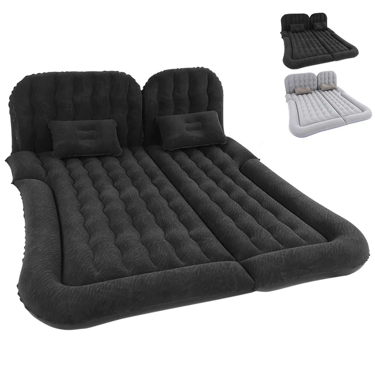 Lit de voyage pour voiture, matelas de voiture floqué en PVC, coussin de repos gonflable doux pour dormir, multifonction pour voyage en voiture en plein air, famille