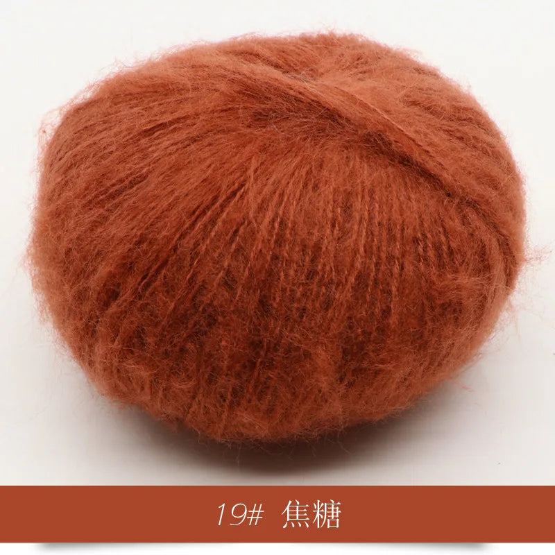 Fil Mohair tricoté à la main, 25g, 1 pièce, ligne de laine chaude au Crochet, pull shwal, écharpe
