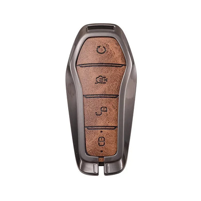Étui pour clé pour BYD Song Plus Atto 3 Han EV Tang DM Qin joint dauphin cuir métal porte-clés à distance porte-clés accessoires de voiture