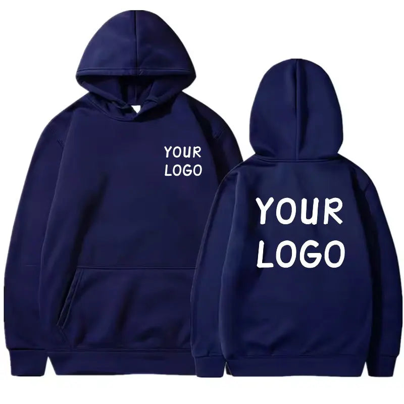 Sweat à capuche décontracté avec LOGO de votre marque pour hommes et femmes, pull de couleur unie, personnalité de rue, cadeaux personnalisés, DIY