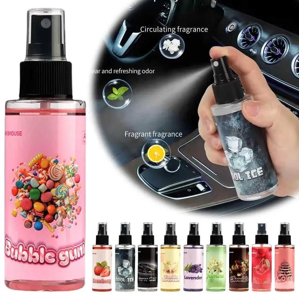 Spray désodorisant pour voiture, parfum de voiture, longue durée, léger, gâteau aux fraises, parfum frais, Spray déodorant pour intérieur de voiture