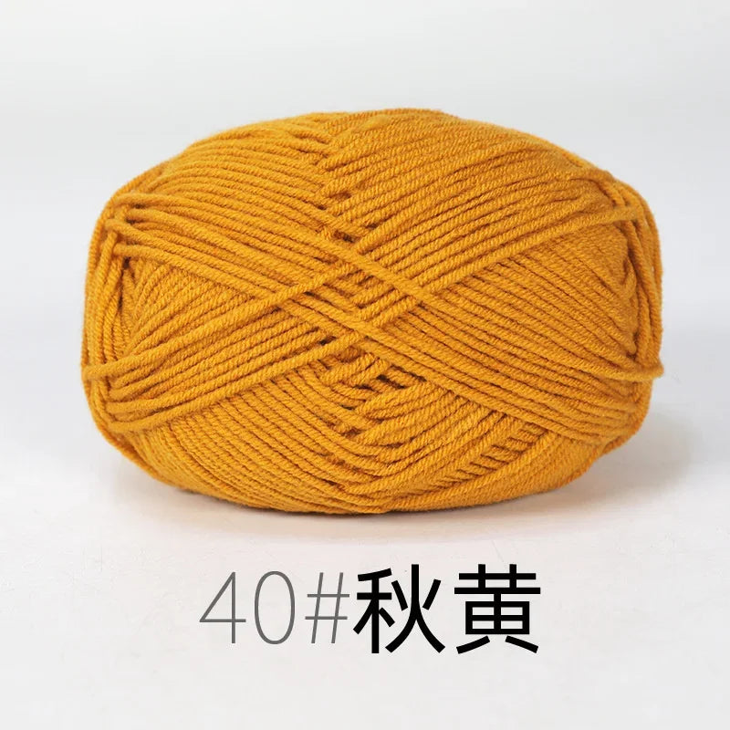 Fil de Lanas teint en coton au lait, 86 couleurs, 4 plis, pour bébé, chapeau, écharpe, pull, poupées, artisanat fait à la main