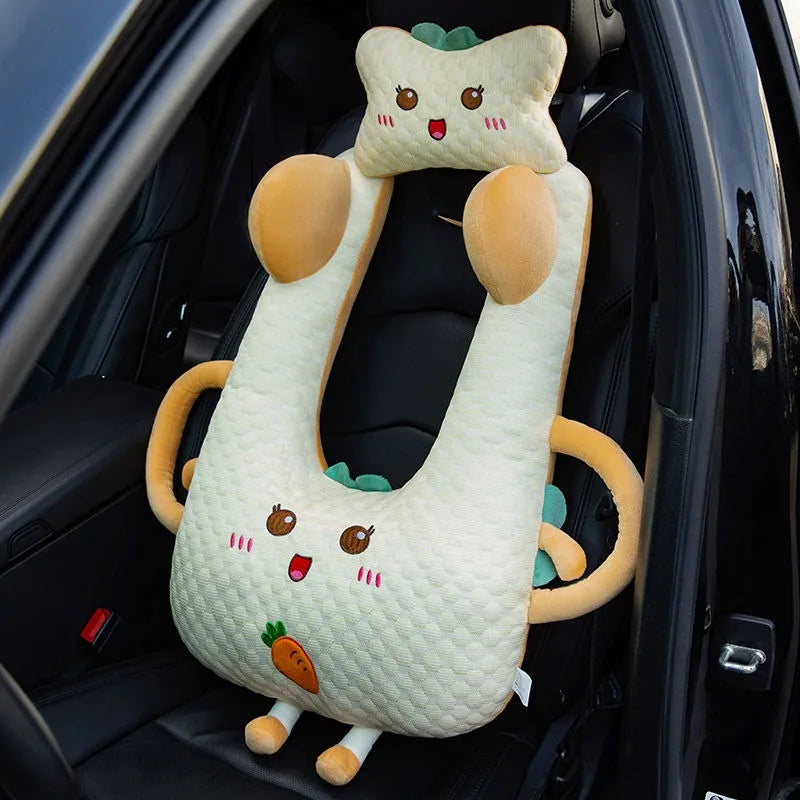 Ceinture de sécurité de voiture pour enfants, dispositif de couchage de voiture haut de gamme, oreiller de siège arrière pour les promenades longue distance, oreiller fixe pour bébé