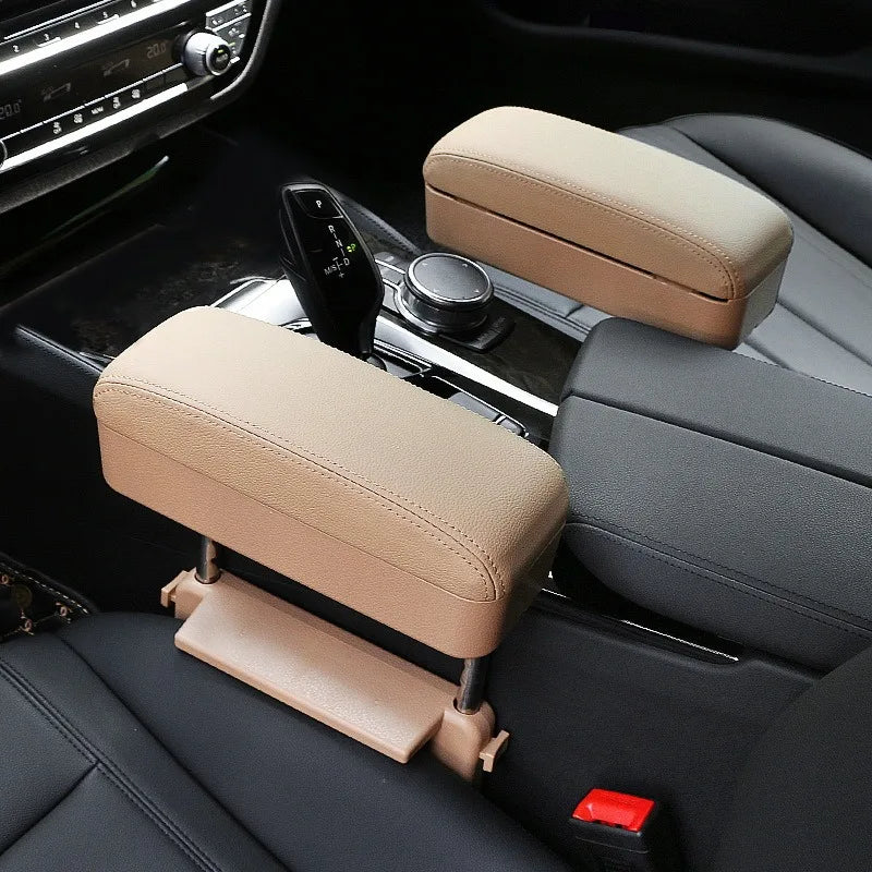 Boîte d'accoudoir de voiture universelle, Support de coude, Console centrale réglable, accessoires de voiture, organisateur d'espace de siège en cuir