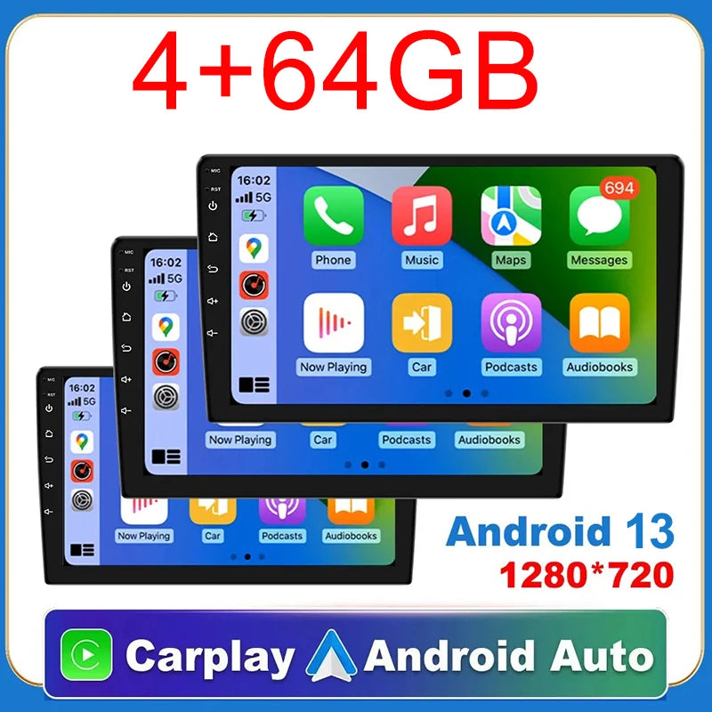 7/9/10 pouces universel Android 13 Autoradio 64G Autoradio android 2 Din autoradio GPS BT Central multimédia systèmes de voiture intelligente