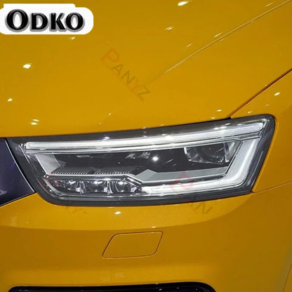 Film de protection pour phares de voiture, 2 pièces, pour Audi Q3 8U F3 2012-présent RSQ3 Sportback 2020, autocollant Transparent en TPU noir