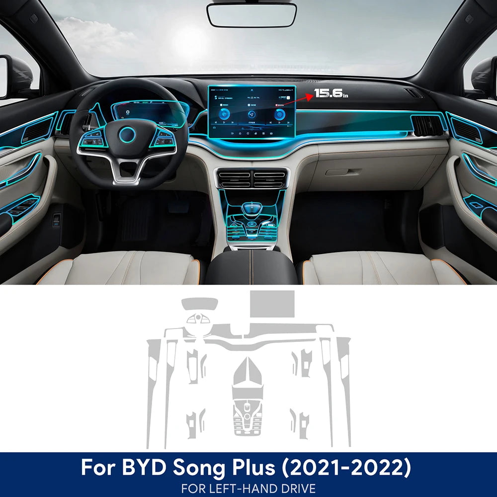 Film de protection TPU pour écran de navigation de console centrale de voiture BYD Seal U Sealion 6 Song Plus DM-i EV 2021-2025, conduite à droite
